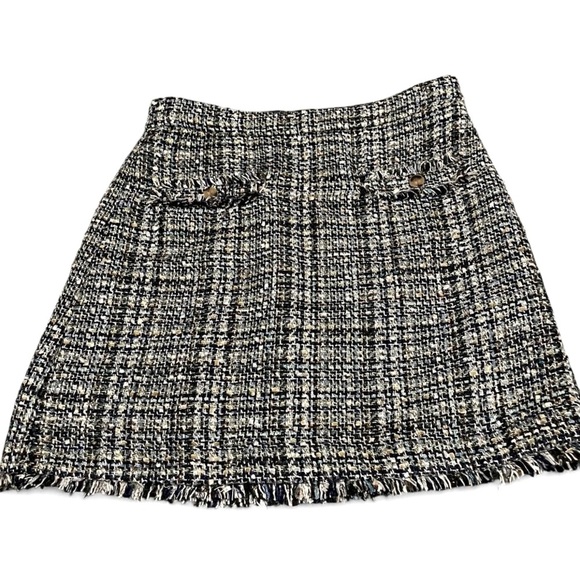 Ann Taylor Black and White Tweed A-Line Skirt - Picture 1 of 3